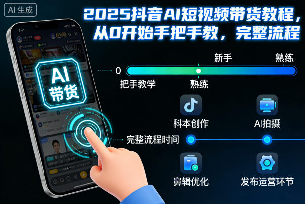 2025抖音AI短视频带货教程，从0开始手把手教，完整流程-我爱项目网