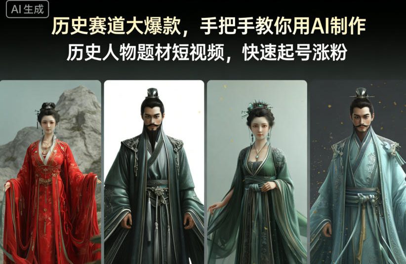 历史赛道大爆款，手把手教你用AI制作历史人物题材短视频，快速起号涨粉-我爱项目网