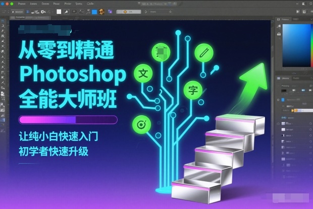 从零到精通Photoshop全能大师班，让纯小白快速入门，初学者快速升级-我爱项目网