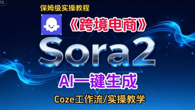 Sora2生成《跨境电商》英文短视频，实操搭建教学课，通俗易懂，包教包会-我爱项目网