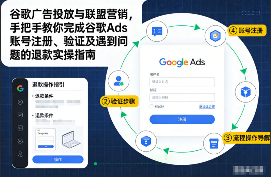谷歌广告投放与联盟营销，手把手教你完成谷歌Ads账号注册、验证及遇到问题的退款实操指南-我爱项目网