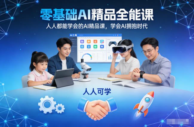 零基础AI精品全能课，人人都能学会的AI精品课，学会AI拥抱时代-我爱项目网