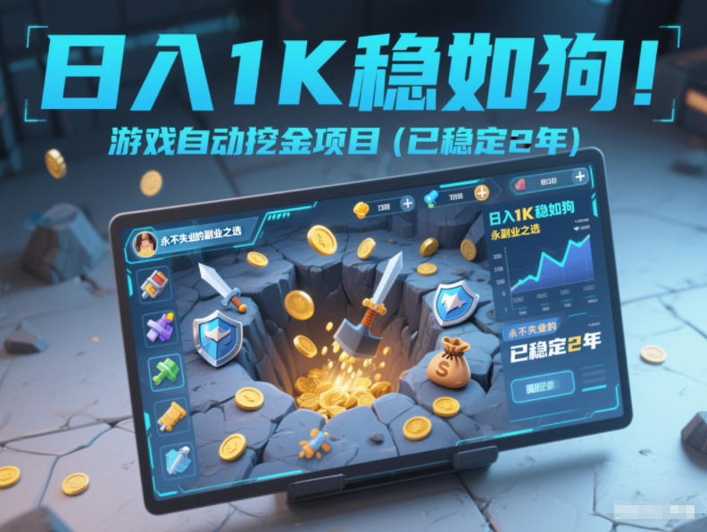 日入1K稳如狗！游戏自动挖金项目（已稳定2年），永不失业的副业之选【揭秘】-我爱项目网