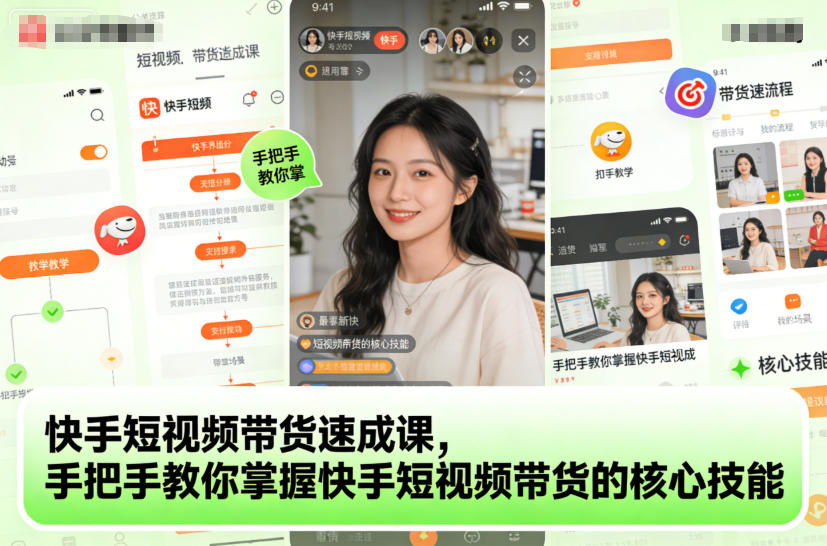 快手短视频带货速成课，手把手教你掌握快手短视频带货的核心技能-我爱项目网