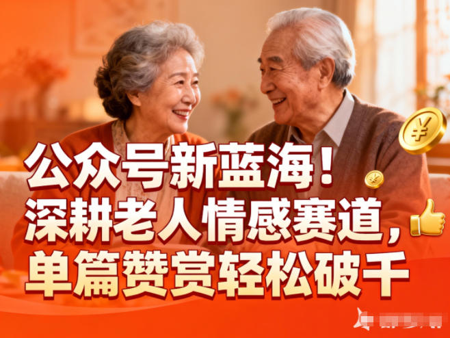 公众号新蓝海！深耕老人情感赛道，单篇赞赏轻松破1k-我爱项目网