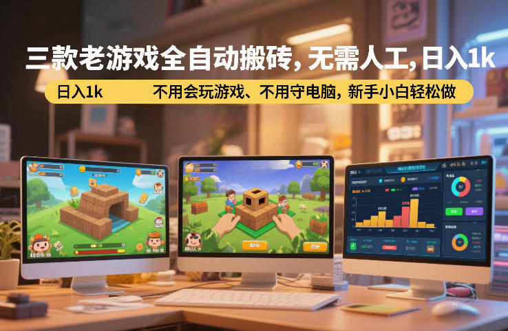 三款老游戏全自动搬砖，无需人工，日入1k，不用会玩游戏、不用守电脑，新手小白轻松做【揭秘】-我爱项目网