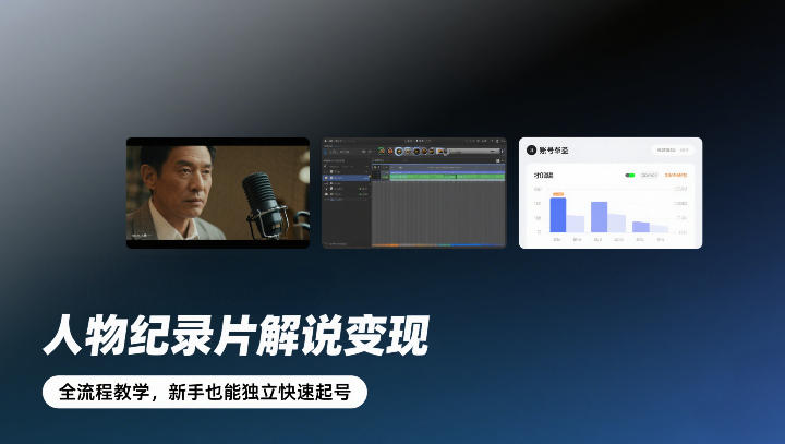 人物纪录片解说变现，全流程教学，新手也能独立快速起号-我爱项目网
