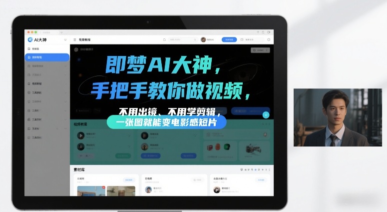 即梦AI大神手把手教你做视频，不用出镜、不用学剪辑，一张图就能变电影感短片-我爱项目网