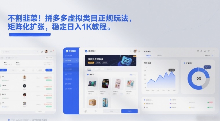 不割韭菜！拼多多虚拟类目正规玩法，矩阵化扩张，稳定日入1K教程【揭秘】-我爱项目网