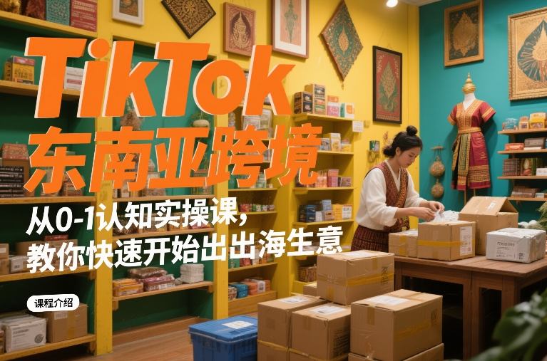 TikTok东南亚跨境从0-1认知实操课，教你快速开始出海生意-我爱项目网