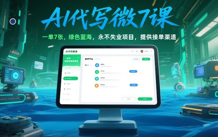 AI代写微课,一单7张,绿色蓝海,永不失业项目,提供接单渠道!-我爱项目网