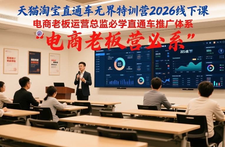 天猫淘宝直通车无界特训营2026线下课，电商老板运营总监必学直通车推广体系-我爱项目网