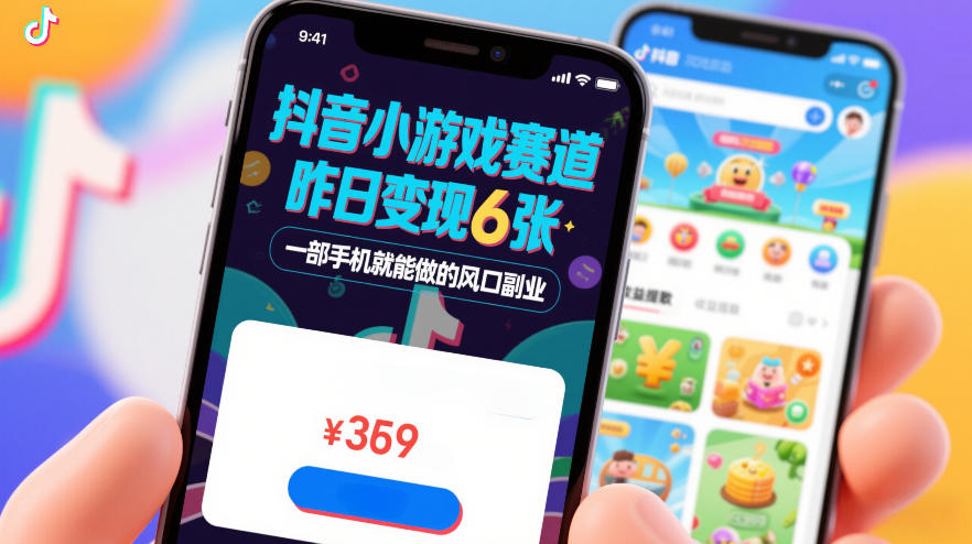 抖音小游戏赛道，昨日变现600+，零基础一部手机就能做的风口副业【揭秘】-我爱项目网