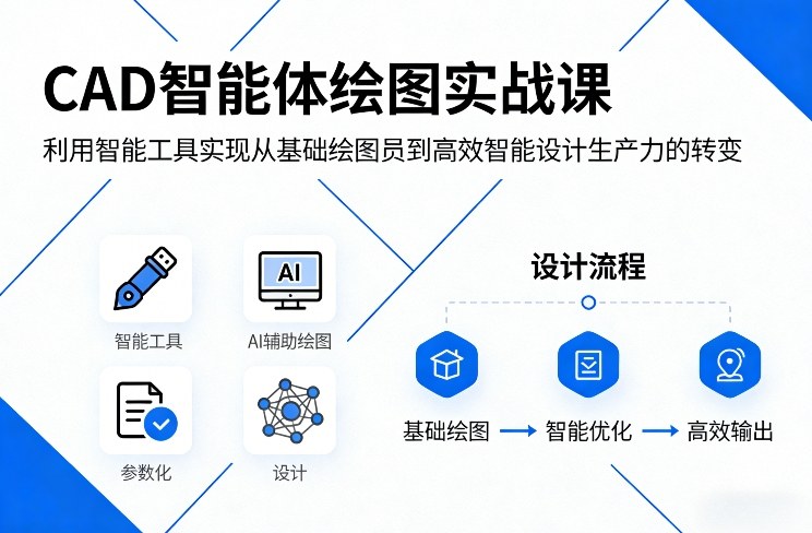 CAD智能体绘图实战课,利用智能工具,实现从基础绘图员到高效智能设计生产力的转变-我爱项目网