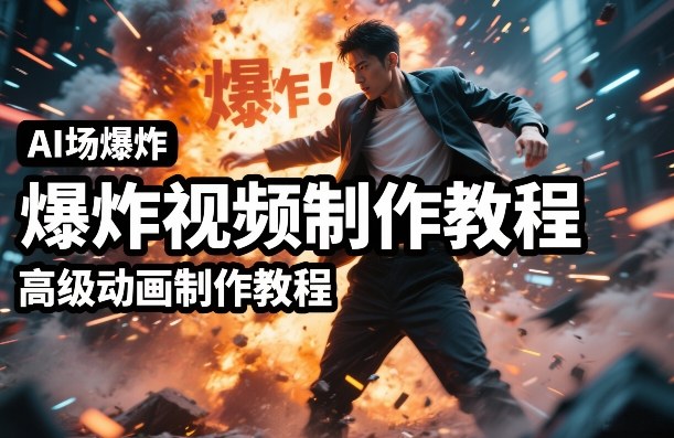 AI场景爆炸视频制作教程,利用人物实拍视频制作出高级的动画特效-我爱项目网