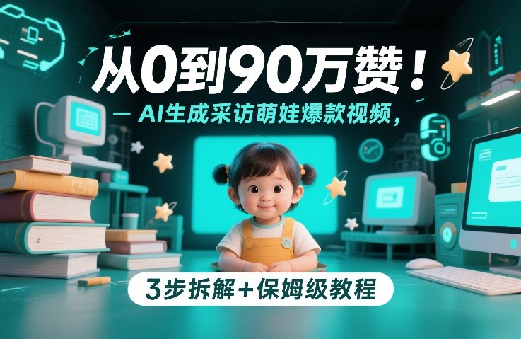 从0到90万赞：AI生成采访萌娃爆款视频，3步拆解+保姆级教程-我爱项目网