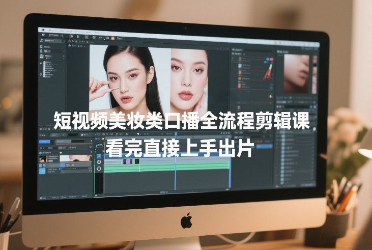短视频美妆类口播全流程剪辑课，看完直接上手出片-我爱项目网