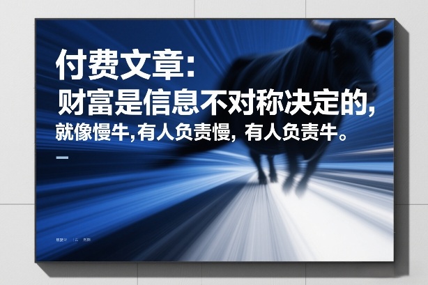 付费文章：财富是信息不对称决定的，就像慢牛，有人负责慢，有人负责牛-我爱项目网
