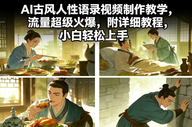 AI古风人性语录视频制作教学，流量超级火爆，附详细教程，小白轻松上手-我爱项目网