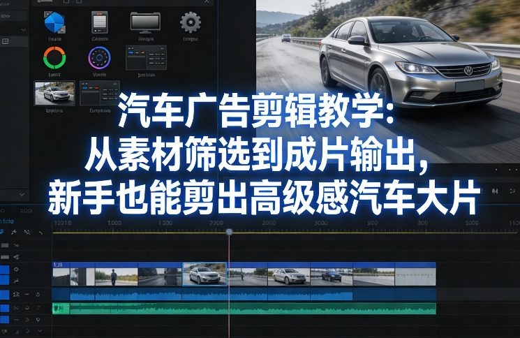 汽车广告剪辑教学：从素材筛选到成片输出，新手也能剪出高级感汽车大片-我爱项目网
