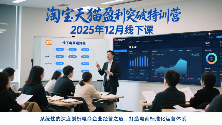 淘宝天猫盈利突破特训营25年12月线下课，系统性的深度剖析电商企业经营之道，打造电商标准化运营体系-我爱项目网