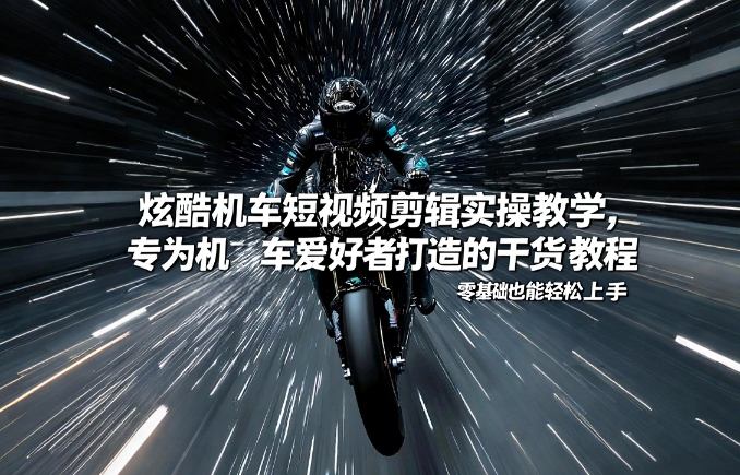 炫酷机车短视频剪辑实操教学，专为机车爱好者打造的干货教程，零基础也能轻松上手-我爱项目网