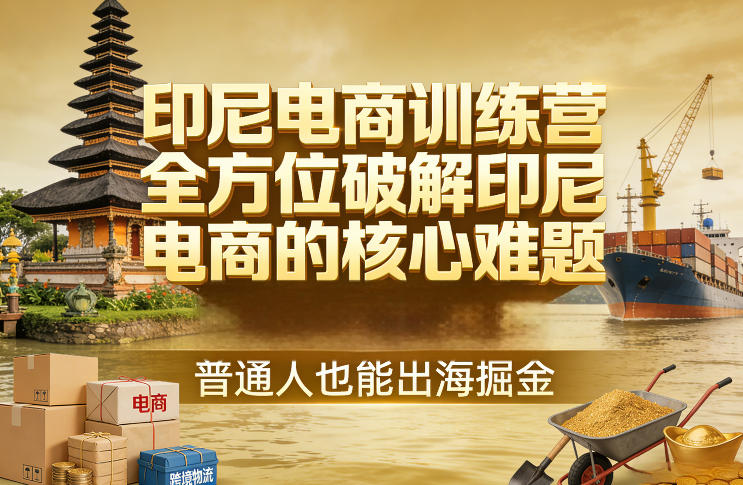 印尼电商训练营，全方位破解印尼电商的核心难题，普通人也能出海掘金-我爱项目网