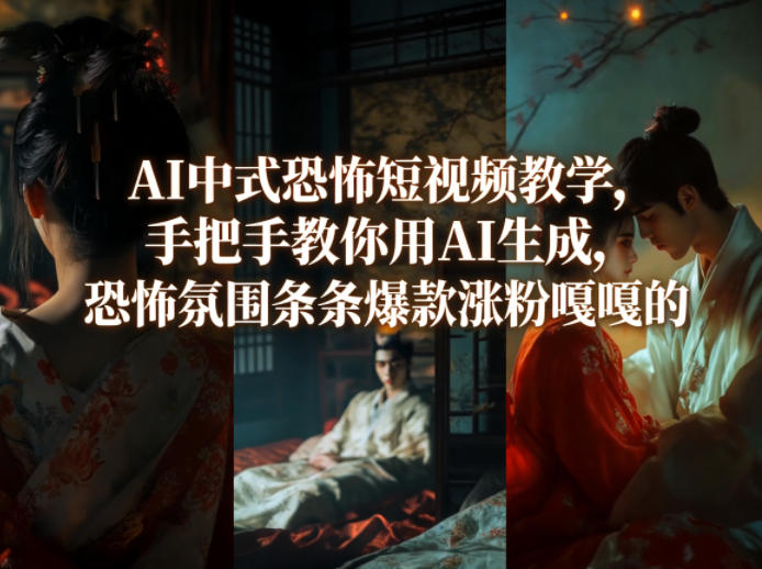 AI中式恐怖短视频教学，手把手教你用AI生成，恐怖氛围条条爆款涨粉嘎嘎的-我爱项目网