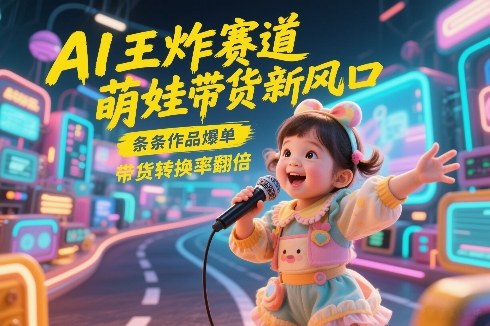 AI王炸赛道，萌娃带货新风口，条条作品爆单，带货转换率翻倍，核心逻辑拆解-我爱项目网