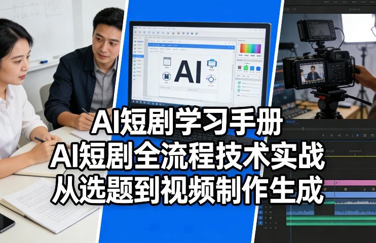 AI短剧学习手册，AI短剧全流程技术实战，从选题到视频制作生成-我爱项目网