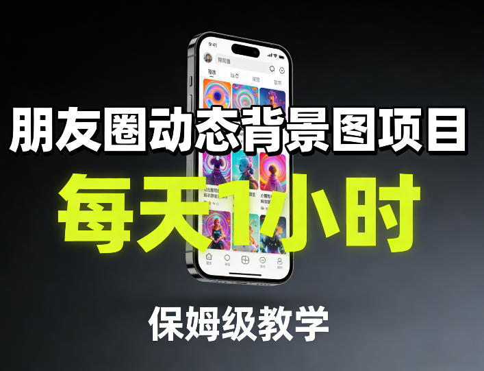 朋友圈动态背景图项目，每天1小时，保姆级教学-我爱项目网