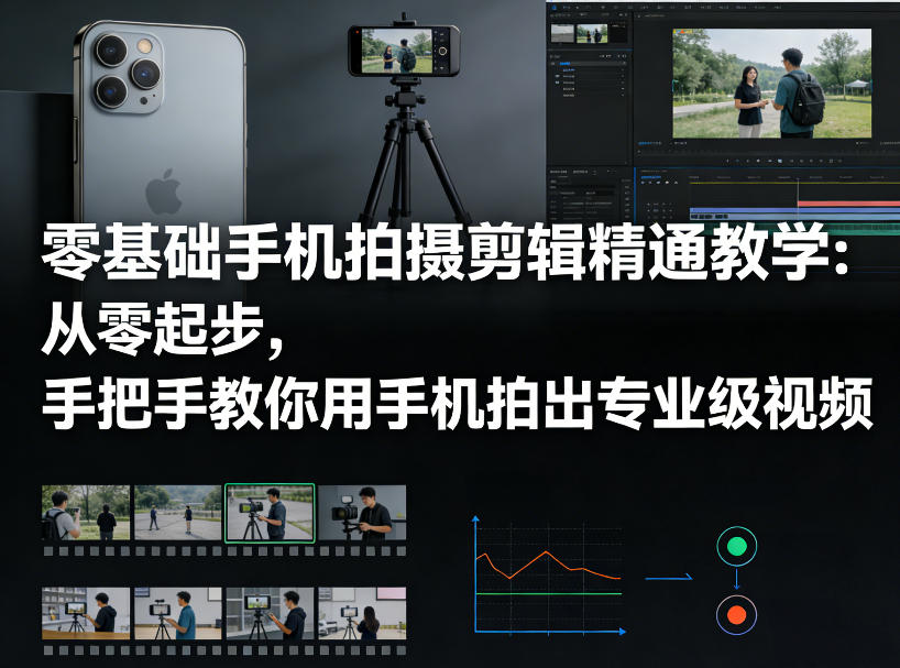 零基础手机拍摄剪辑精通教学：从零起步，手把手教你用手机拍出专业级视频-我爱项目网