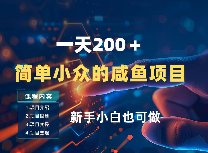 一天收入2张,一个简单小众的咸鱼项目,0门槛小白也能做-我爱项目网