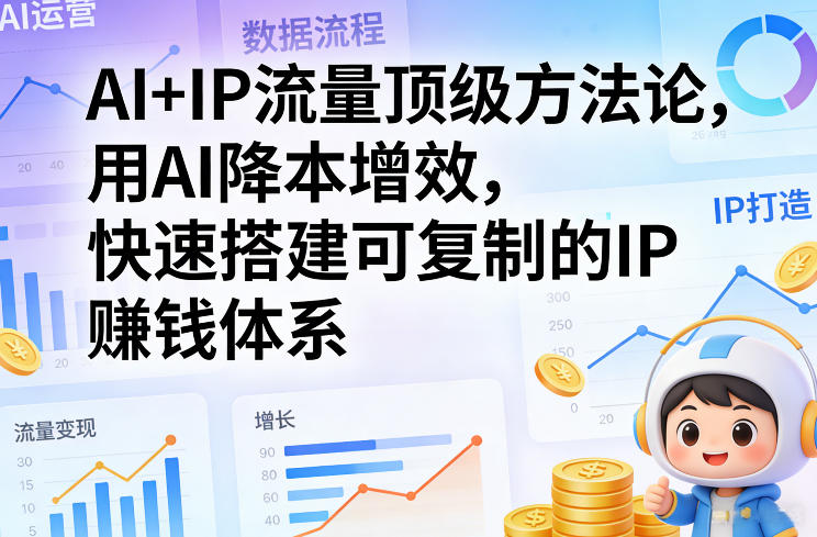 AI+IP流量顶级方法论，用AI降本增效，快速搭建可复制的IP賺钱体系-我爱项目网