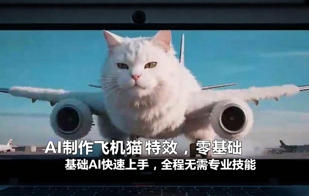 AI制作飞机猫特效，零基础AI快速上手，全程无需专业技能-我爱项目网
