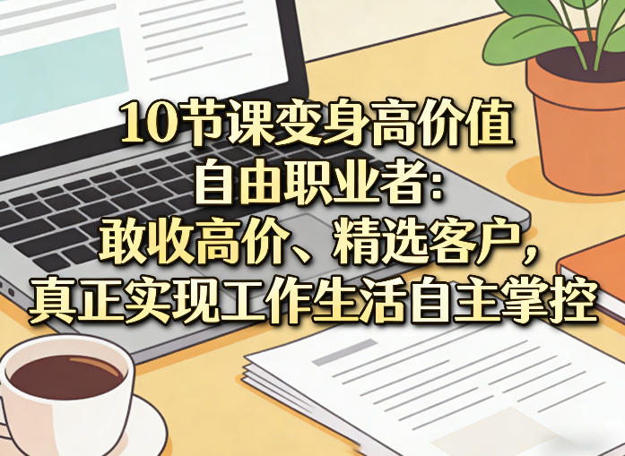 10节课变身高价值自由职业者：敢收高价、精选客户，真正实现工作生活自主掌控-我爱项目网