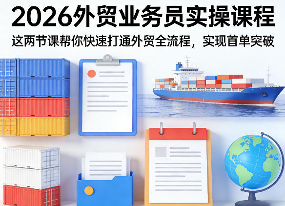 2026外贸业务员实操课程,这两节课帮你快速打通外贸全流程,实现首单突破-我爱项目网