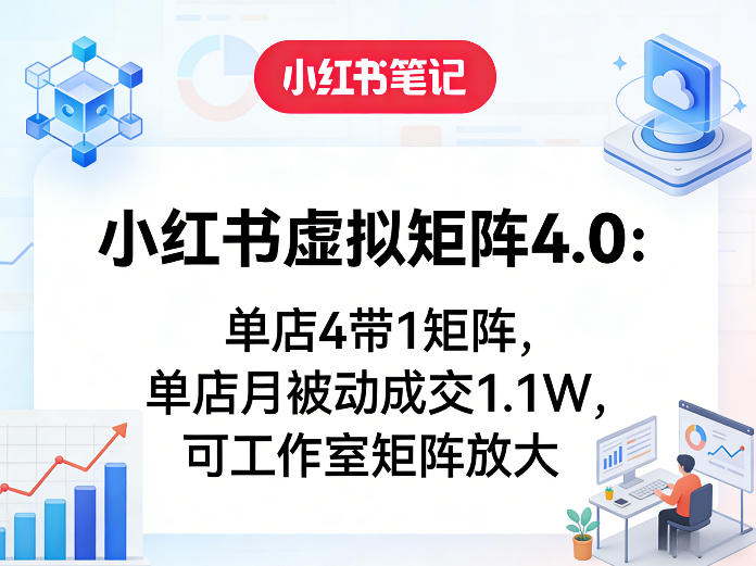 小红书虚拟矩阵4.0：单店4带1矩阵，单店月被动成交1.1W，可工作室矩阵放大-我爱项目网