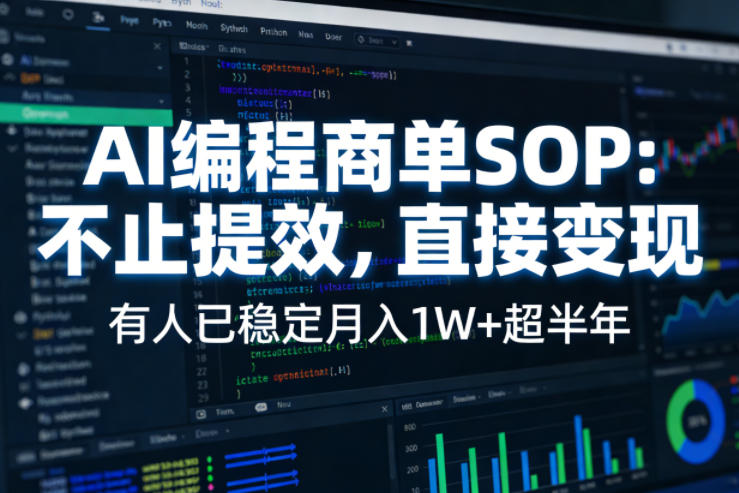 AI编程商单SOP，AI编程不能只给工作提效，还要直接变现，有人已经稳定月入1W+半年了-我爱项目网