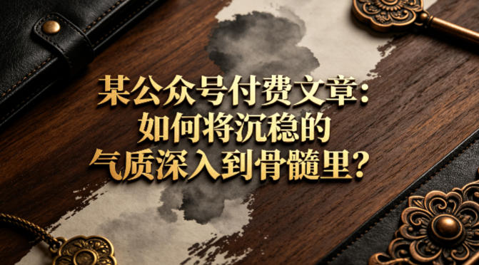某公众号付费文章：如何将沉稳的气质深入到骨髓里？-我爱项目网