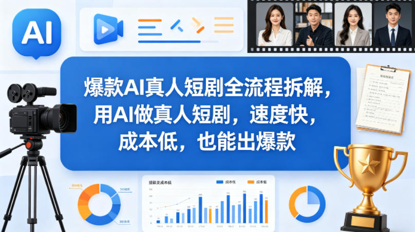 爆款AI真人短剧全流程拆解，用AI做真人短剧，速度快，成本低，也能出爆款-我爱项目网