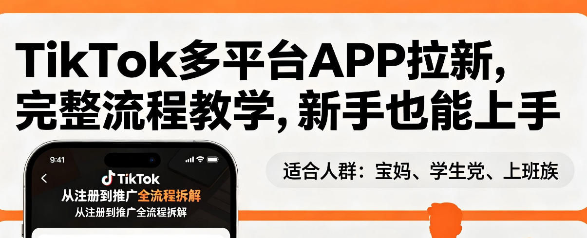 TikTok多平台APP拉新，完整流程教学，新手也能上手，轻松出海搞美金-我爱项目网