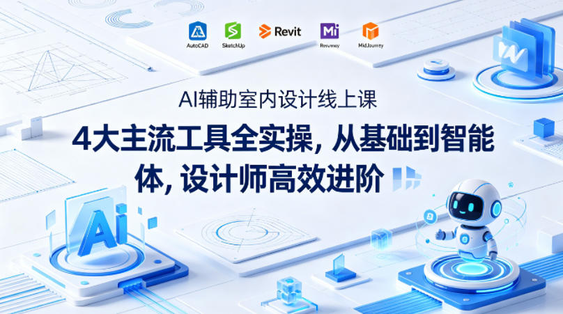 AI辅助室内设计线上课｜4大主流工具全实操，从基础到智能体，设计师高效进阶-我爱项目网