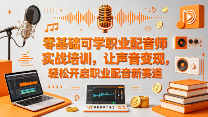 零基础可学职业配音师实战培训，让声音变现，轻松开启职业配音新赛道-我爱项目网