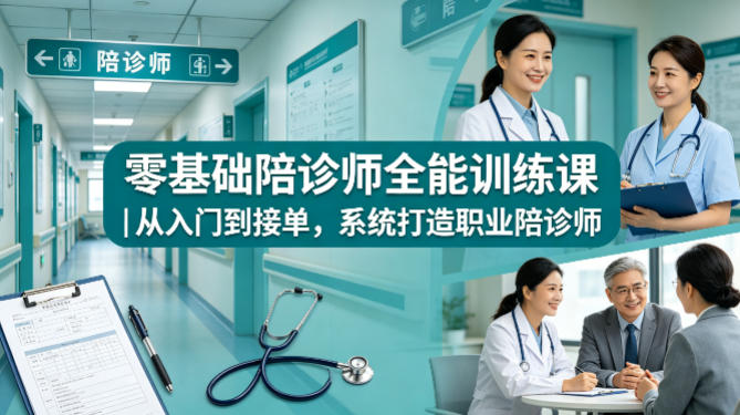 零基础陪诊师全能训练课｜从入门到接单，系统打造职业陪诊师-我爱项目网