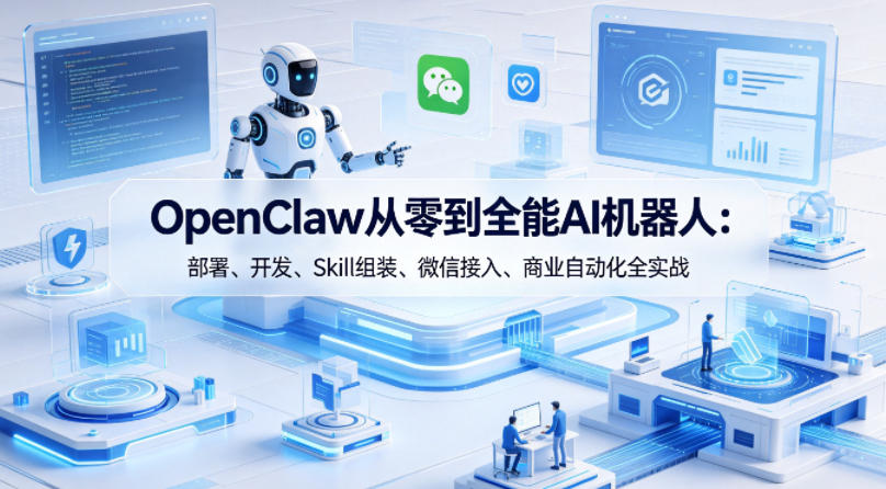 OpenClaw从零到全能AI机器人：部署、开发、Skill组装、微信接入、商业自动化全实战-我爱项目网