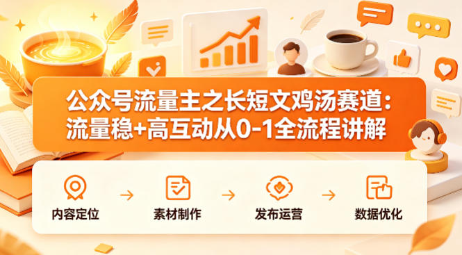 公众号流量主之长短文鸡汤赛道，流量稳+高互动，从0-1全流程讲解-我爱项目网