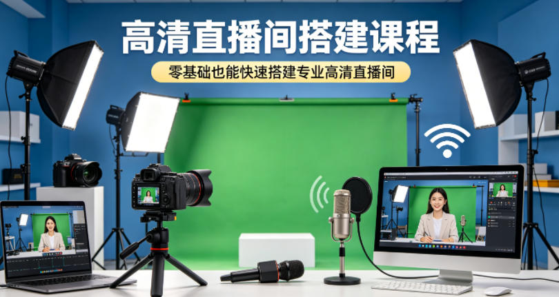 高清直播间搭建课程，零基础也能快速搭建专业高清直播间-我爱项目网