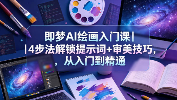 即梦AI绘画入门课｜4步法解锁提示词+审美技巧，从入门到精通-我爱项目网