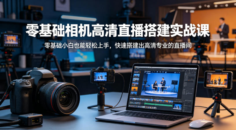 零基础相机高清直播间搭建实战课，小白也能轻松上手，快速搭建出高清专业的直播间-我爱项目网